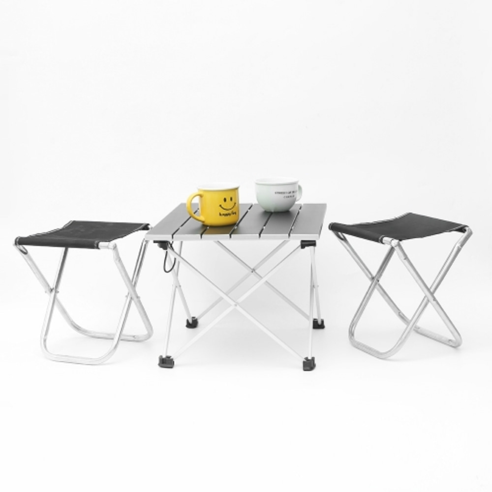 캠핑용 초경량 폴딩 테이블 + 미니 의자 2개 풀세트 차박 낚시터 경량 고강도 플레이트 접이식 간편 수납 피크닉 나들이용품
