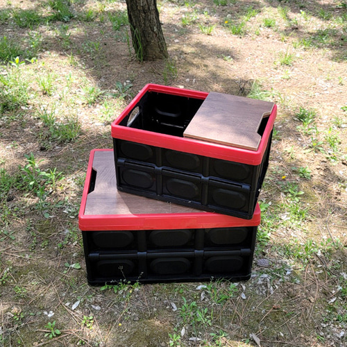 톨른캠퍼 월넛 우드상판 폴딩박스 캠핑테이블 30L 56L 정리함 방수팩 차박 캠핑용품